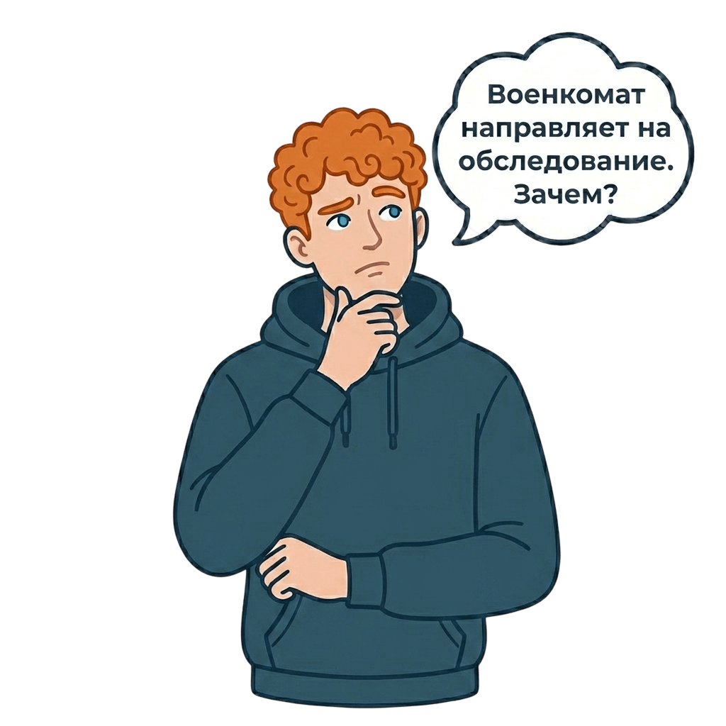 Направление от военкомата на обследование