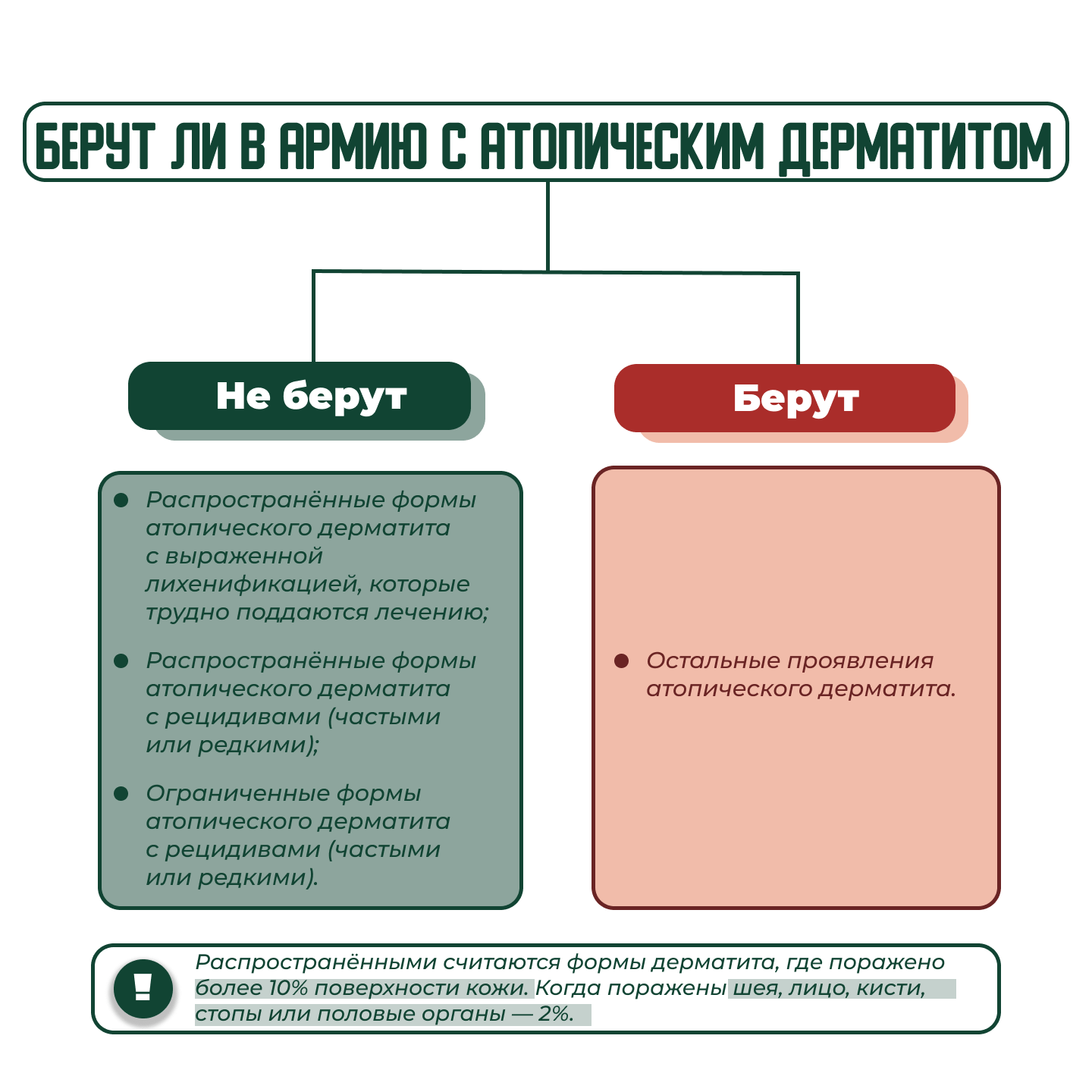 Берут ли в армию с атопическим дерматитом